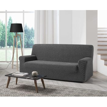 Funda De Sofa Elástica Adaptable Orion, 4 Plazas - 210 - 240 Cm.  Gris Estoralis