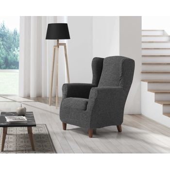 Funda De Sillon Orejero Elástica Adaptable Orion, 1 Plaza - 70 - 110 Cm.  Gris Estoralis