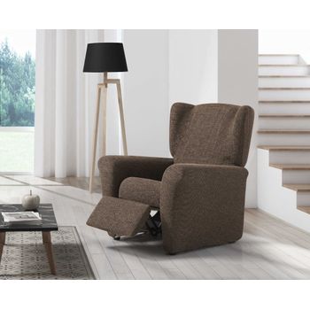 Funda De Sillon Relax Elástica Adaptable Orion, 1 Plaza - 70 - 110 Cm.  Marrón Estoralis