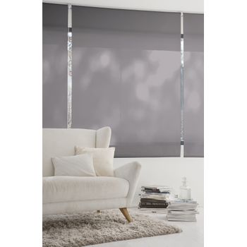 Estor Enrollable Translucido Liso Aral, 110 X 230 Cm. Gris Estoralis