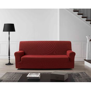 Funda De Sofa Elástica Adaptable Vega, 4 Plazas - 210 - 240 Cm.  Rojo Estoralis