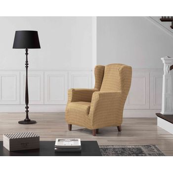 Funda De Sillon Orejero Elástica Adaptable Vega, 1 Plaza - 70 - 110 Cm.  Beige Estoralis