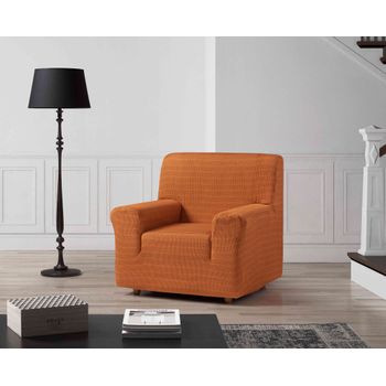 Funda De Sofa Elástica Adaptable Vega, 1 Plaza - 80 - 110 Cm.  Naranja Estoralis