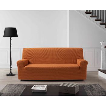 Funda De Sofa Elástica Adaptable Vega, 2 Plazas - 140 - 170 Cm.  Naranja Estoralis