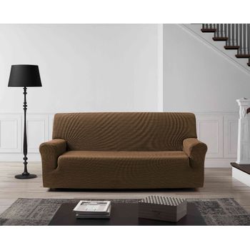 Funda De Sofa Elástica Adaptable Vega, 3 Plazas - 180 - 200 Cm.  Marrón Estoralis