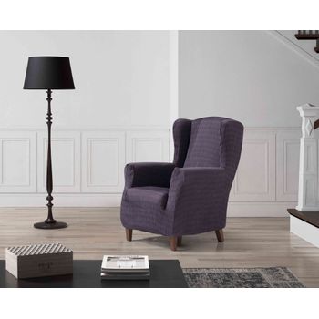 Funda De Sillon Orejero Elástica Adaptable Vega, 1 Plaza - 70 - 110 Cm.  Violeta Estoralis