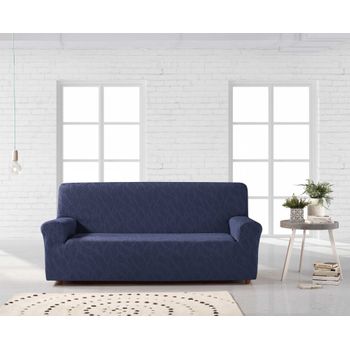 Funda De Sofa Elástica Adaptable Alexia, 2 Plazas - 140 - 170 Cm.  Azul Estoralis