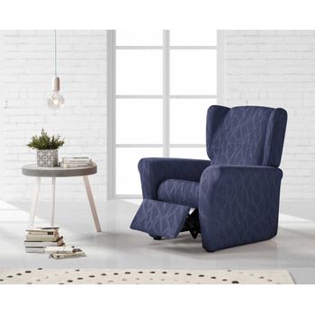 Funda De Sillon Relax Elástica Adaptable Alexia, 1 Plaza - 70 - 110 Cm.  Azul Estoralis