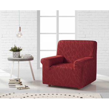 Funda De Sofa Elástica Adaptable Alexia, 1 Plaza - 80 - 110 Cm.  Rojo Estoralis