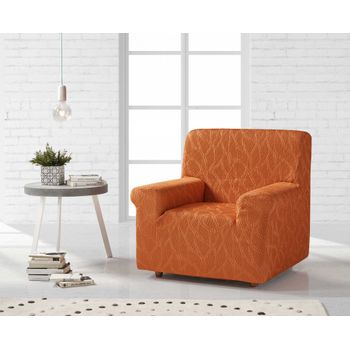 Funda De Sofa Elástica Adaptable Alexia, 1 Plaza - 80 - 110 Cm.  Naranja Estoralis