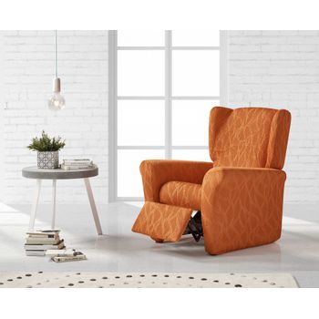 Funda De Sillon Relax Elástica Adaptable Alexia, 1 Plaza - 70 - 110 Cm.  Naranja Estoralis