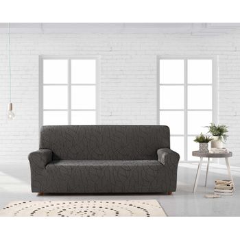 Funda De Sofa Elástica Adaptable Alexia, 4 Plazas - 210 - 240 Cm.  Gris Estoralis