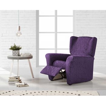 Funda De Sillon Relax Elástica Adaptable Alexia, 1 Plaza - 70 - 110 Cm.  Violeta Estoralis