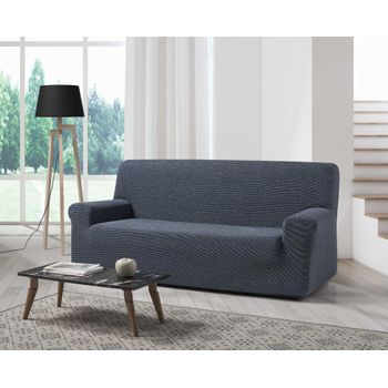 Funda De Sofa Elástica Adaptable Orion, 3 Plazas - 180 - 200 Cm.  Azul Estoralis