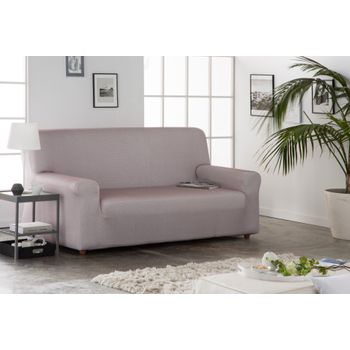 Funda De Sofa Elástica Adaptable Sara, 3 Plazas - 180 - 200 Cm.  Rojo Estoralis