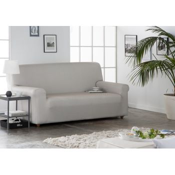 Funda De Sofa Elástica Adaptable Sara, 4 Plazas - 210 - 240 Cm.  Beige Estoralis