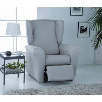 Funda De Sillon Relax Elástica Adaptable Sara, 1 Plaza - 70 - 110 Cm.  Beige Estoralis