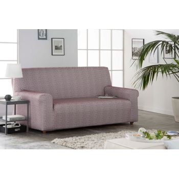 Funda De Sofa Elástica Adaptable Alba, 4 Plazas - 210 - 240 Cm.  Rojo Estoralis