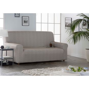 Funda De Sofa Elástica Adaptable Alba, 2 Plazas - 140 - 170 Cm.  Beige Estoralis