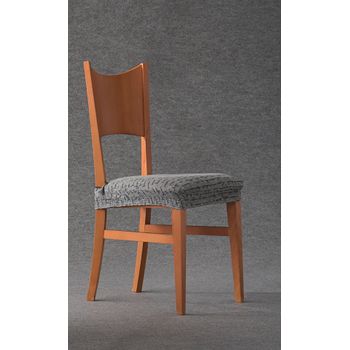 Funda Asiento De Silla Elástica Adaptable Letras, Asiento.  Gris Estoralis