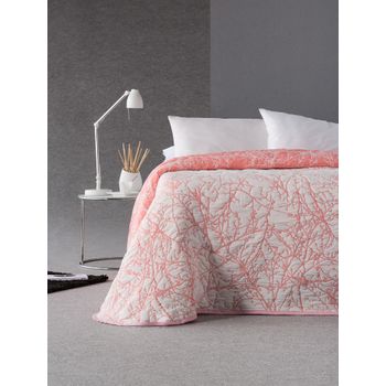 Colcha Jacquard De Primavera Estoralis Para Cama De 105 Cms. Topacio Coral