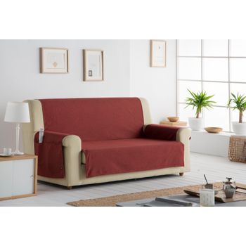 Funda De Sofá Practica, Salva Sofa Baden, 3 Plazas 150 X 220 Cm.  Rojo Estoralis