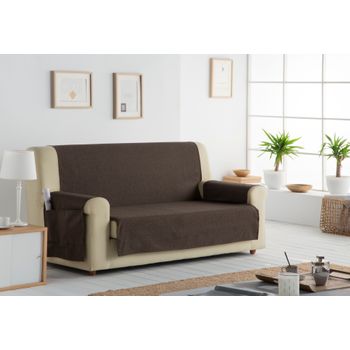 Funda De Sofá Practica, Salva Sofa Baden, 2 Plazas 110 X 220 Cm.  Marron Estoralis