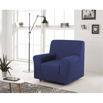 Funda De Sofa Elástica Adaptable Berta, 1 Plaza - 80 - 110 Cm.  Azul Estoralis