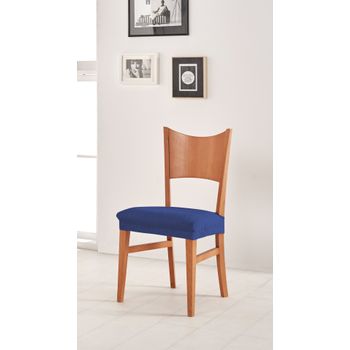 Funda Asiento De Silla Elástica Adaptable Berta, Asiento.  Azul Estoralis