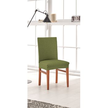 Funda Silla Con Respaldo Elástica Adaptable Berta, Silla.  Verde Estoralis