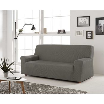 Funda De Sofa Elástica Adaptable Berta, 2 Plazas - 140 - 170 Cm.  Gris  Estoralis