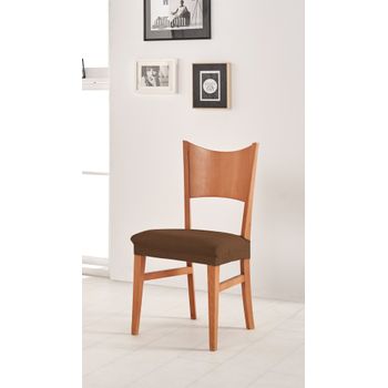 Funda Asiento De Silla Elástica Adaptable Berta, Asiento.  Marrón Estoralis