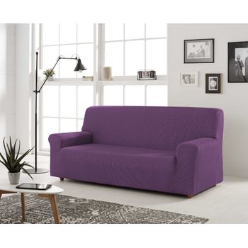 Funda De Sofa Elástica Adaptable Berta, 2 Plazas - 140 - 170 Cm.  Violeta Estoralis