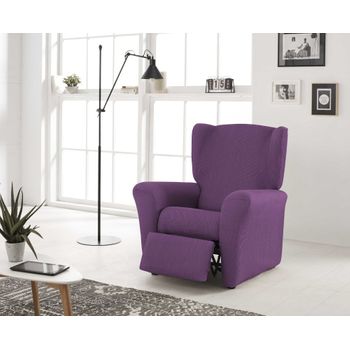 Funda De Sillon Relax Elástica Adaptable Berta, 1 Plaza - 70 - 110 Cm.  Violeta Estoralis