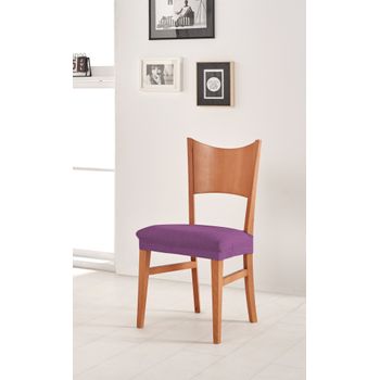 Funda Asiento De Silla Elástica Adaptable Berta, Asiento.  Violeta Estoralis