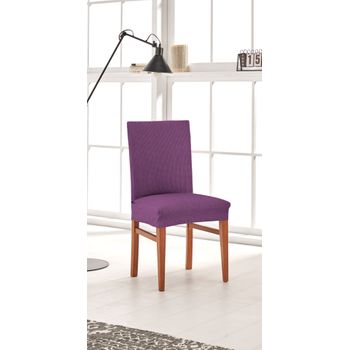 Funda Silla Con Respaldo Elástica Adaptable Berta, Silla.  Violeta Estoralis