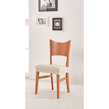 Funda Asiento De Silla Elástica Adaptable Berta, Asiento.  Marfil Estoralis