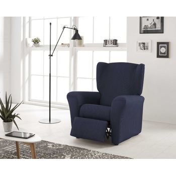 Funda De Sillon Relax Elástica Adaptable Berta, 1 Plaza - 70 - 110 Cm.  Marino Estoralis