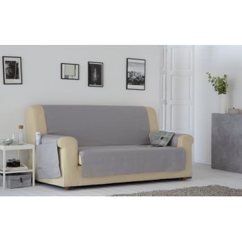 Funda De Sofá Practica, Salva Sofa Beret, 1 Plaza 55 X 220 Cm.  Gris Claro Estoralis