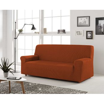 Funda De Sofa Elástica Adaptable Berta, 2 Plazas - 140 - 170 Cm.  Teja Estoralis