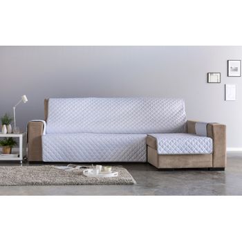 Funda Chaiselongue Acolchada Con Hilo Reversible 240 Brazo Derecho Eden Blanco Estoralis