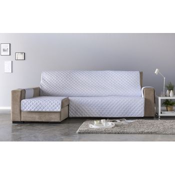 Funda Chaiselongue Acolchada Con Hilo Reversible 240 Brazo Izquierdo Eden Blanco Estoralis