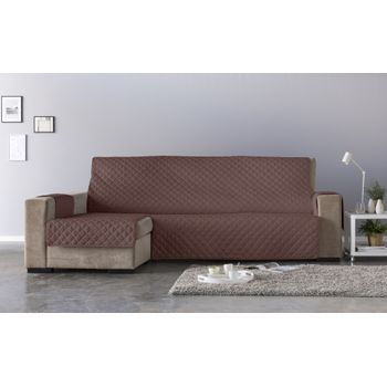 Funda Chaiselongue Acolchada Con Hilo Reversible 290 Brazo Izquierdo Eden Marron Estoralis