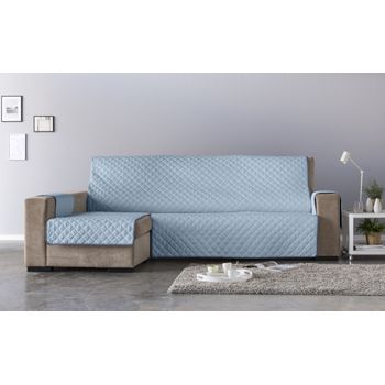 Funda Chaiselongue Acolchada Con Hilo Reversible 240 Brazo Izquierdo Eden Celeste Estoralis