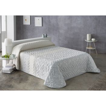 Colcha Jacquard De Primavera Estoralis Para Cama De 150 Cms. Reis Gris