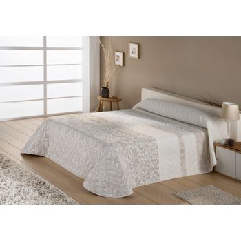 Colcha Jacquard De Primavera Estoralis Para Cama De 135 Cms. Nova Beige