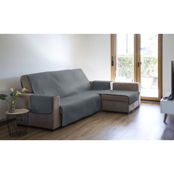 Funda Chaiselongue Acolchada Reversible 240 Brazo Derecha Ava Gris Estoralis