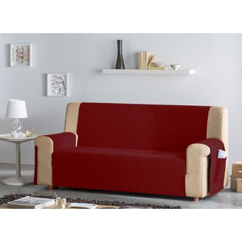 Funda De Sofá Practica, Salva Sofa Triste, 1 Plaza 55 X 220 Cm.  Burdeos Estoralis