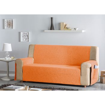 Funda De Sofá Practica, Salva Sofa Triste, 1 Plaza 55 X 220 Cm.  Naranja Estoralis