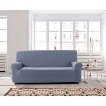 Funda De Sofa Elástica Adaptable Beta, 3 Plazas - 180 - 200 Cm.  Celeste Estoralis